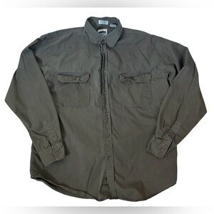 GREEN BUTTON DOWN SHIRT LONG SLEEVED MEN’S COTTON